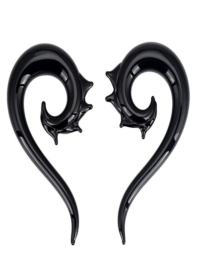 Stuppendux 2pc Special Shaped Ear Glass Spiral Tapers Plugs Tunnels Expander Hanger Gauges Earrings Stretching Body Piercings Jewelry Gauges 00G 10MM - Image 1